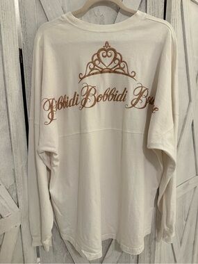 Disney Ivory Long Sleeve Tee with Gold Script Tiara! Limited edition! Size large